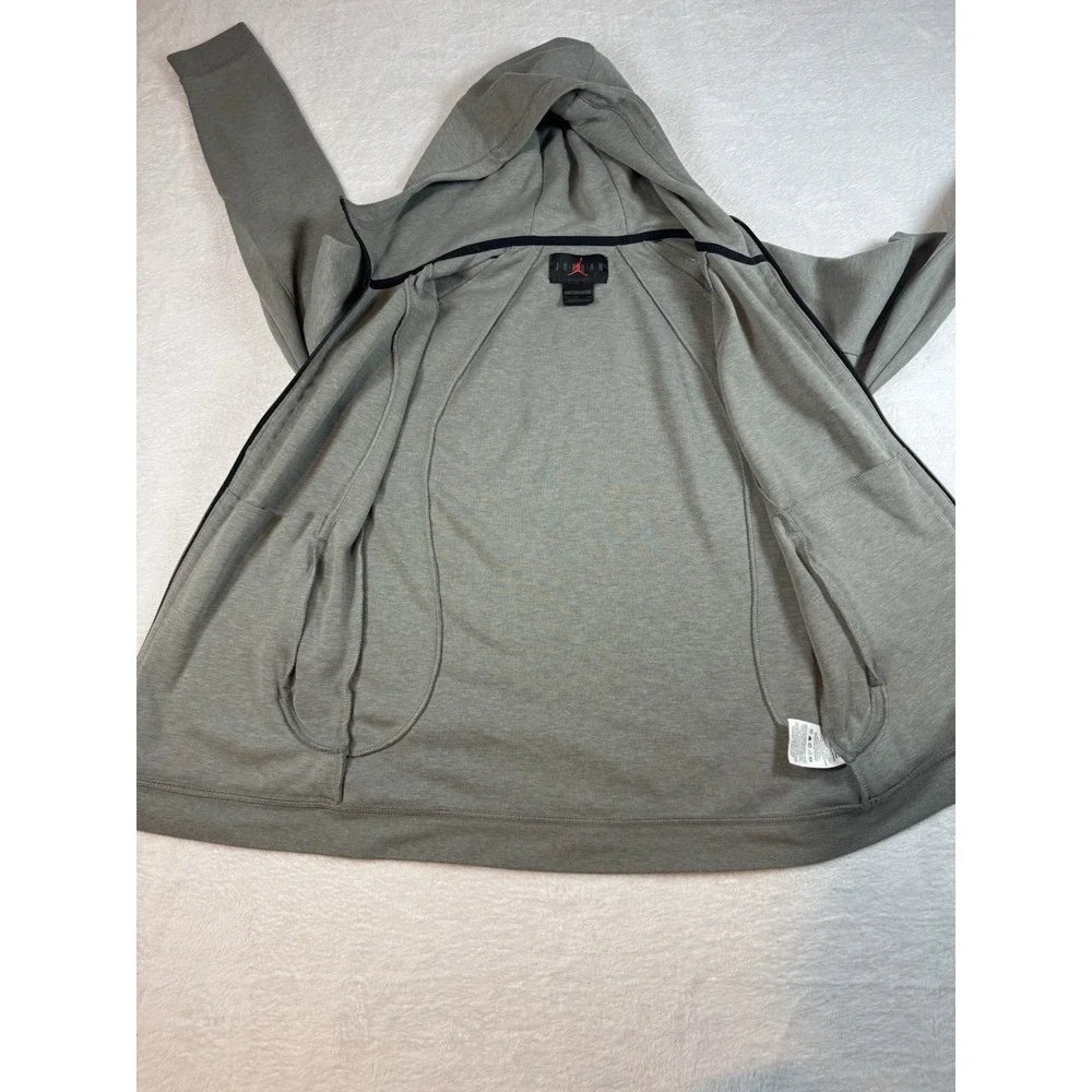Jordan Dri-FIT‎ Hoodie Mens 2XL Gray Slim Fit Full Zip Jumpman Sweatshirt